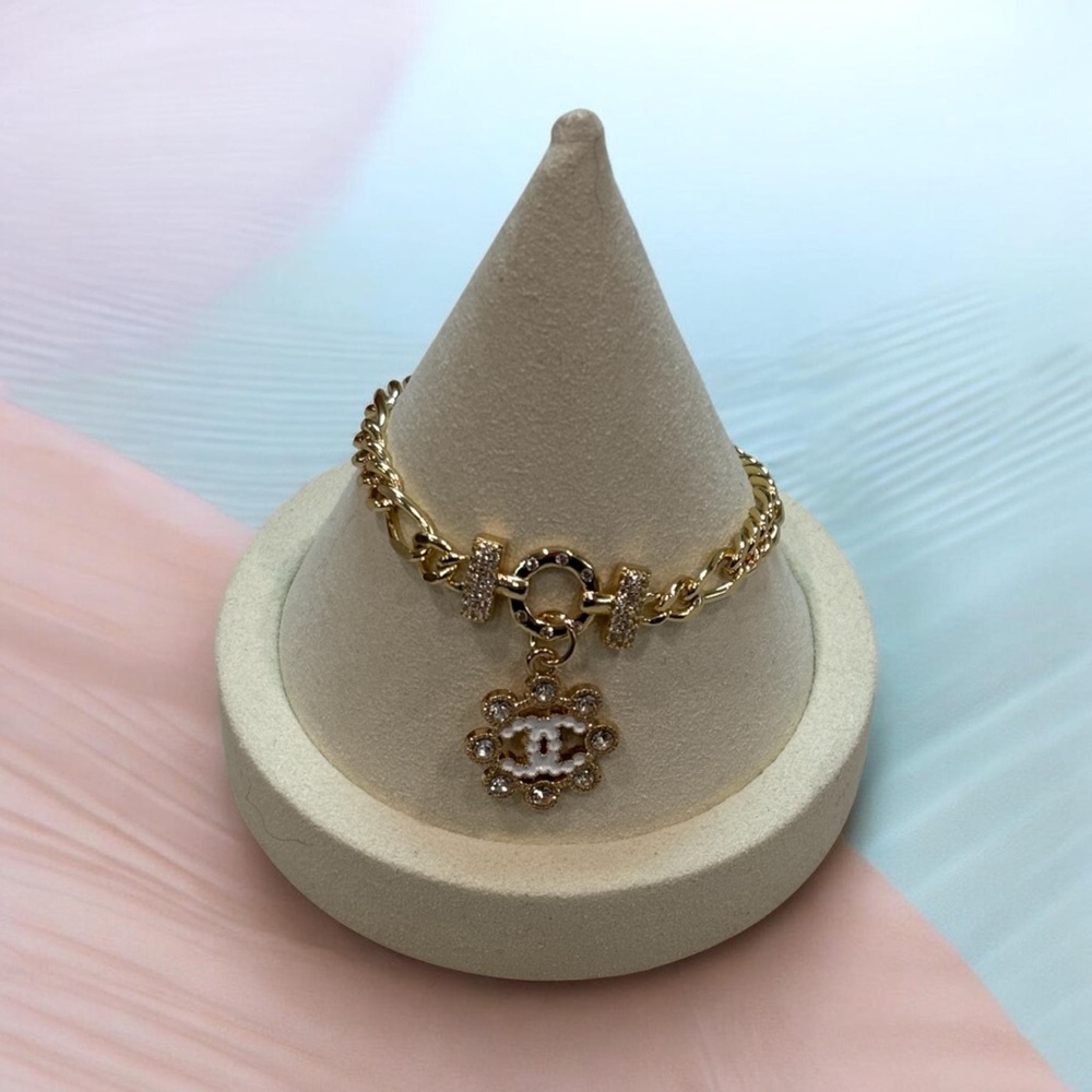 Adjustable Stamped CC Gold Women's Bag Charm